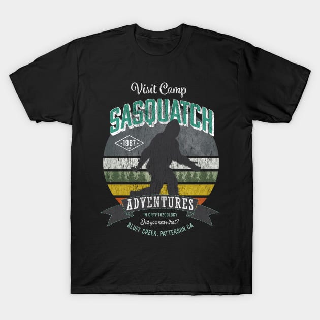 Visit Camp Sasquatch - Funny Big Foot TDesign v2 T-Shirt by Vector Deluxe